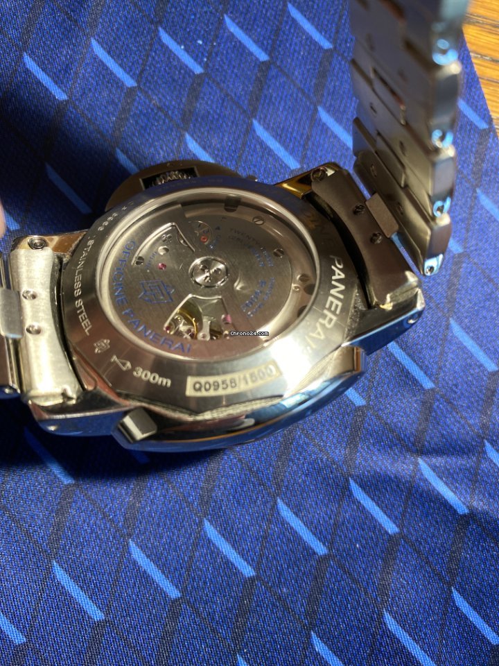 IMG_9081 Panerai Luminor 1950 3 Days GMT Automatic Mens watch Unisex Automatic Steel PAM 00531 Replica 4
