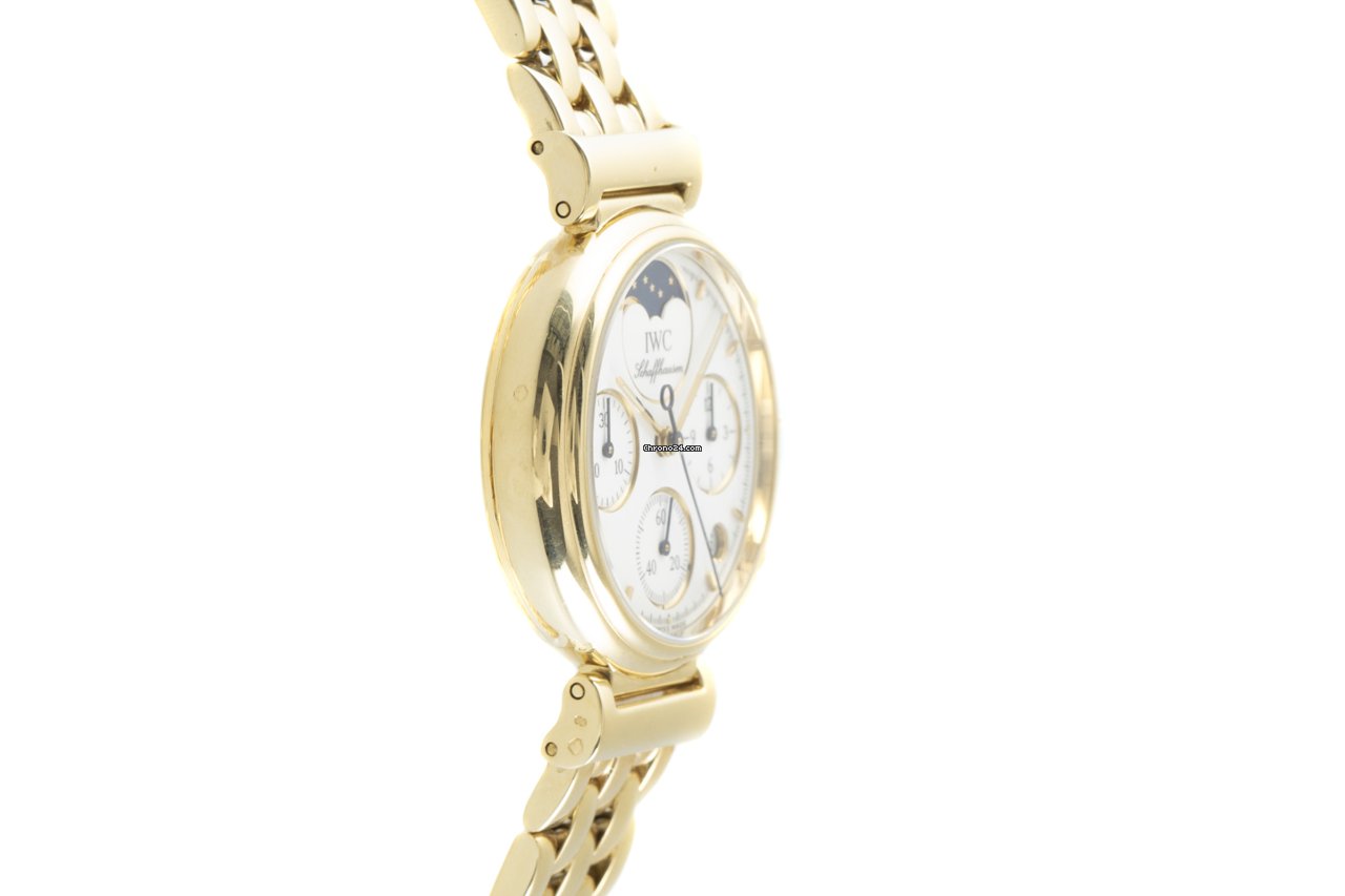 IMG_9081 IWC Da Vinci Chronograph Womens watch Quartz Yellow gold 3736 Replica 4