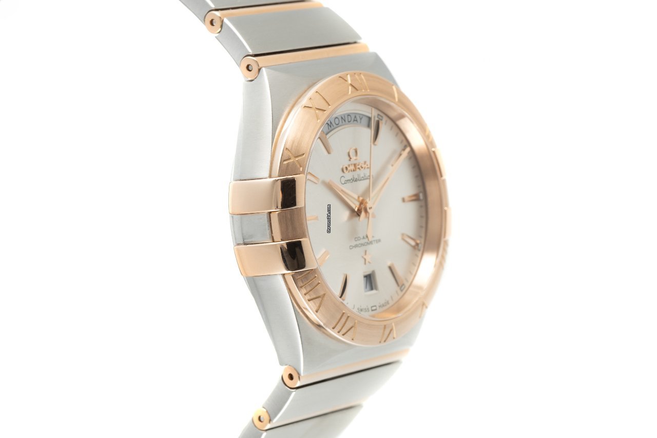 Omega Constellation Day-Date Mens watch Unisex Automatic Gold Steel 123.20.38.22.02.001 Replica 4