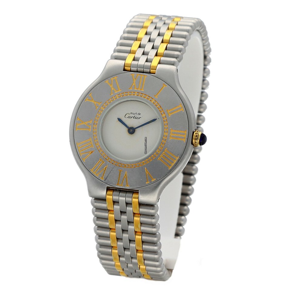 IMG_9081 Cartier 21 Must de Cartier Womens watch Quartz Steel 21 Replica 4