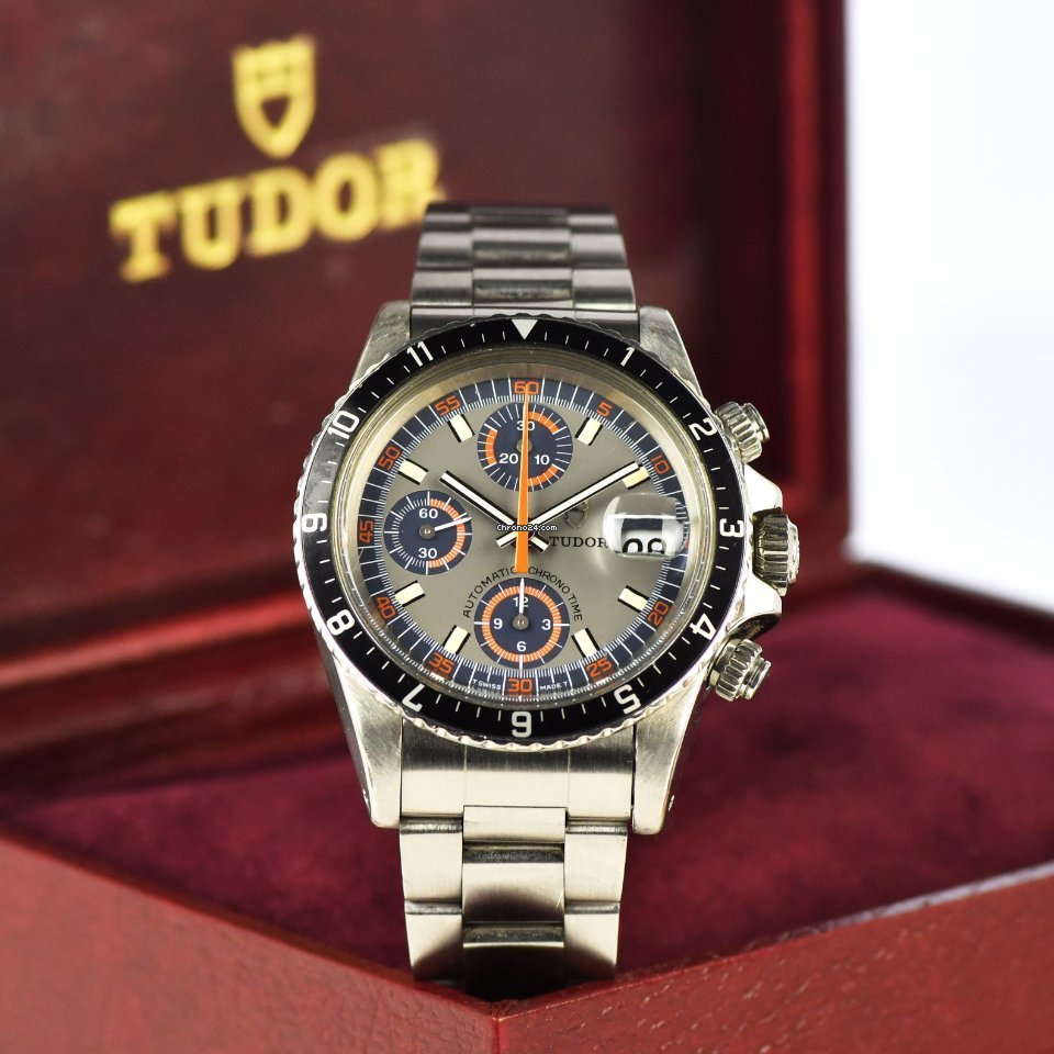 Tudor Mens watch Unisex Automatic Steel Tudor Automatic Chrono Time - Big Block Exotic Monte Carlo Dial - Square Guards - c.1978 - Reference 94210 Replica 4