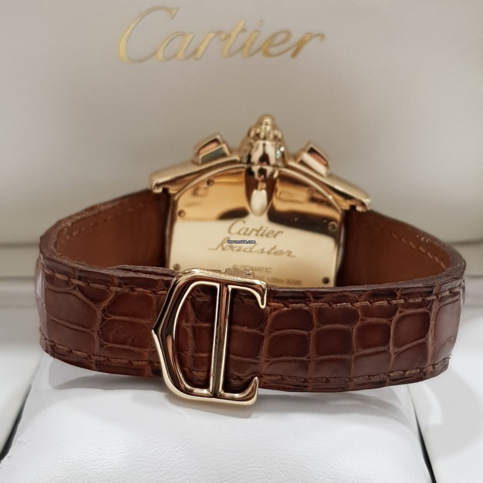 Cartier Roadster Mens watch Unisex Automatic Yellow gold 2619 Replica 4