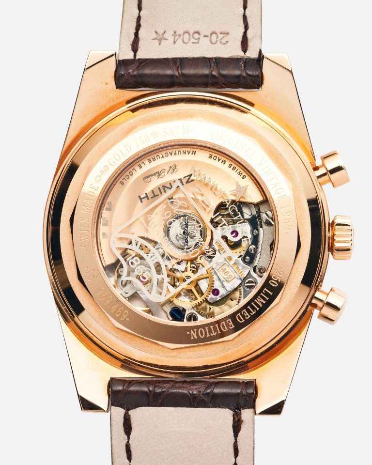 IMG_9081 Zenith El Primero New Vintage 1969 Mens watch Unisex Automatic Rose gold 18.1969.469 Replica 4