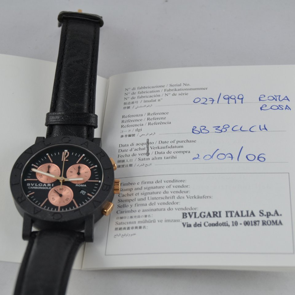Bulgari Bulgari Mens watch Unisex Quartz Carbon BB 38 CL CH Replica 4