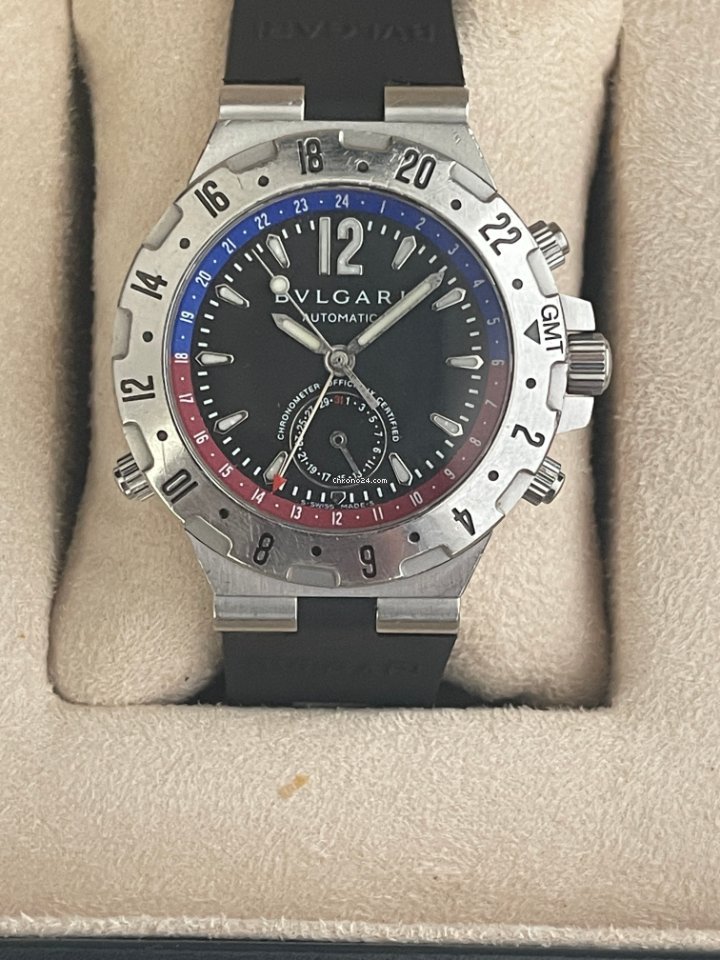 IMG_9081 Bulgari Diagono Mens watch Unisex Automatic Steel GMT40S Replica 4