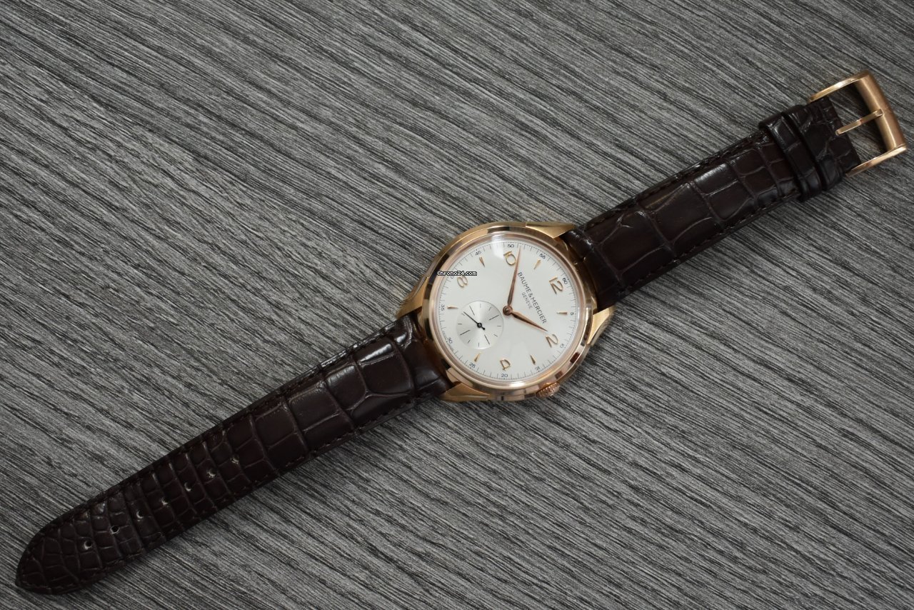 IMG_9081 Baume & Mercier Clifton Mens watch Unisex Manual winding Red gold 10060 Replica 4