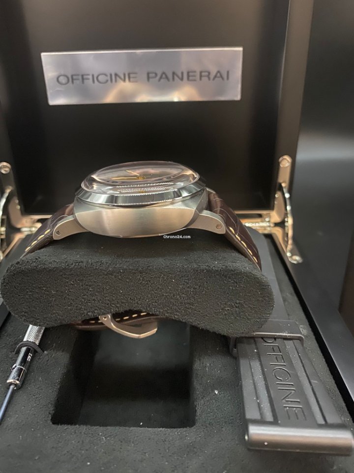 IMG_9081 Panerai Luminor 1950 8 Days GMT Mens watch Unisex Manual winding Titanium PAM 00656 Replica 4