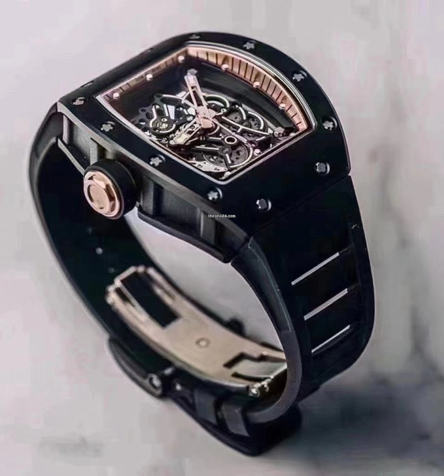 IMG_9081 Richard Mille RM 055 Mens watch Unisex Manual winding Ceramic Richard Mille RM055 Bubba Watson Black Ceramic Asia Edition Skeleton Dial Watch Replica 4