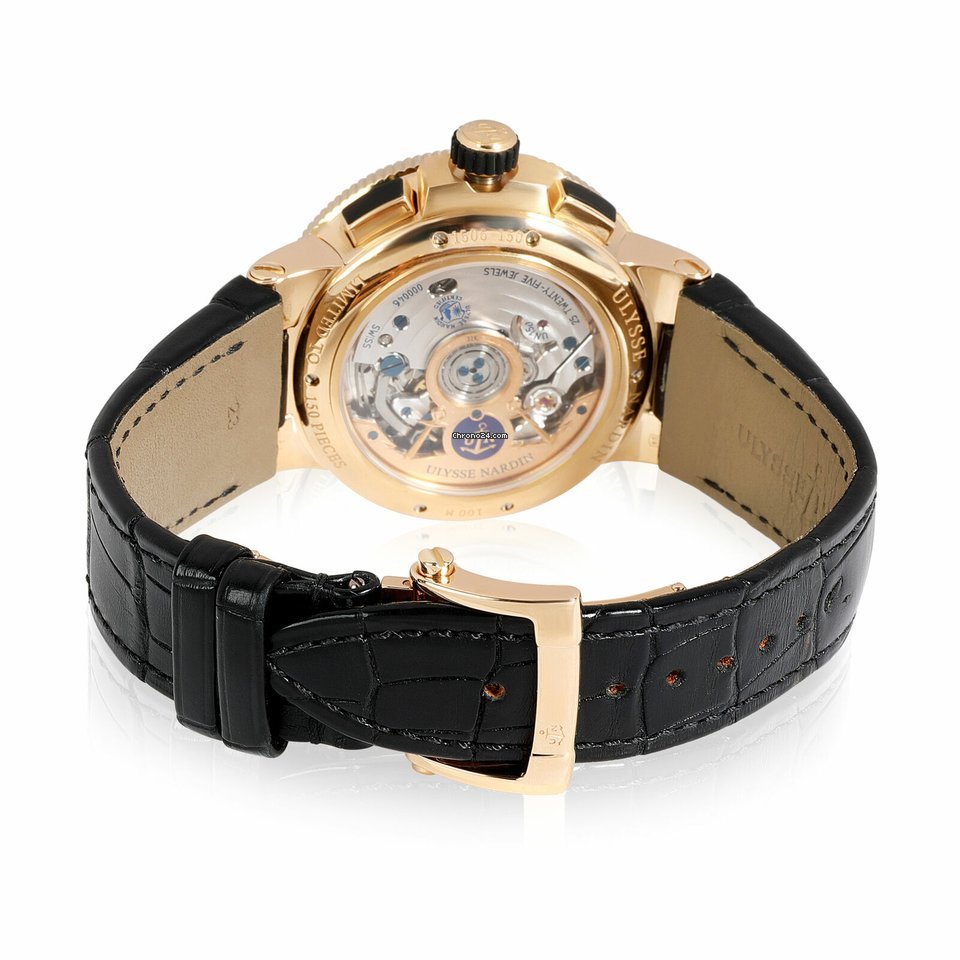 Ulysse Nardin Marine Chronograph Mens watch Unisex Automatic Rose gold 1506-150-3 LE Replica 4