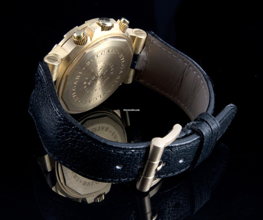 IMG_9081 Bulgari Diagono Mens watch Unisex Automatic Yellow gold SD 38 G GMT Replica 4