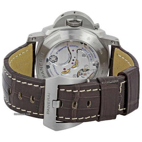 IMG_9081 Panerai Luminor 1950 8 Days Chrono Monopulsante GMT Mens watch Unisex Manual winding Titanium PAM00311 Replica 4