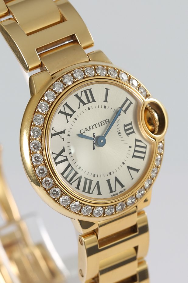IMG_9081 Cartier Ballon Bleu 28mm Womens watch Quartz Yellow gold WE9001Z3 Replica 4