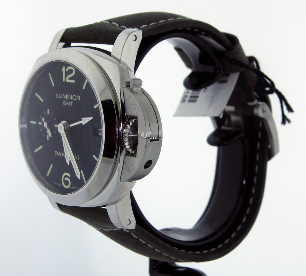 IMG_9081 Panerai Luminor 1950 3 Days GMT Automatic Mens watch Unisex Automatic Steel PAM00535 Replica 4