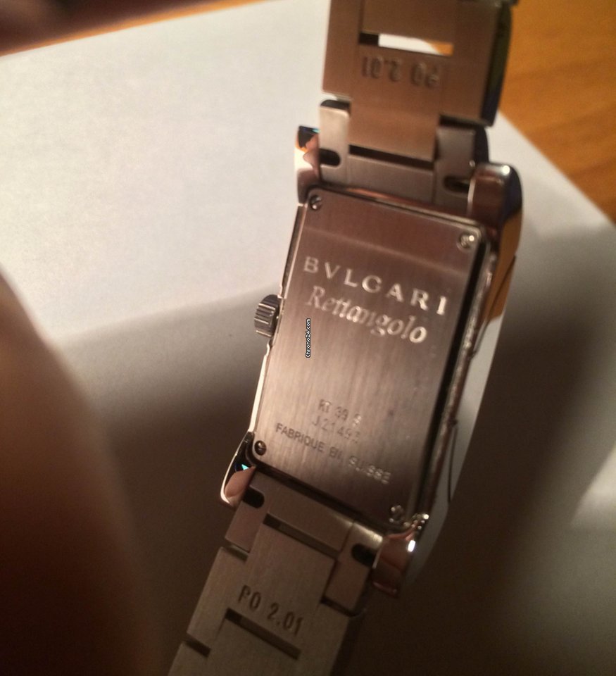 IMG_9081 Bulgari Rettangolo Womens watch Quartz Steel RT 39s Replica 4