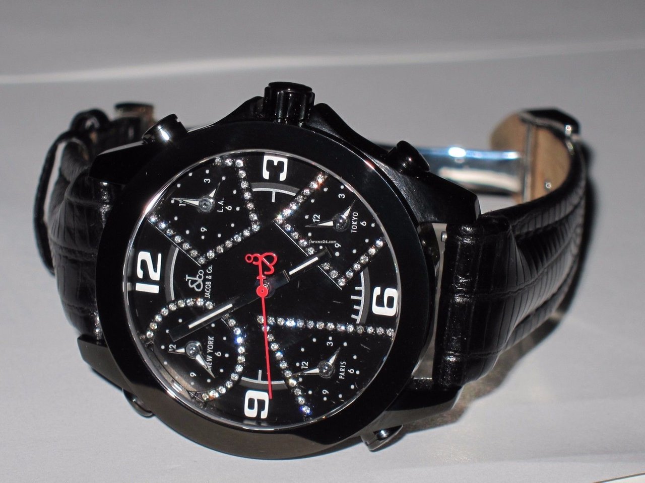 IMG_9081 Jacob & Co. Five Time Zone Mens watch Unisex Quartz Steel JCM-2BCDA Replica 4