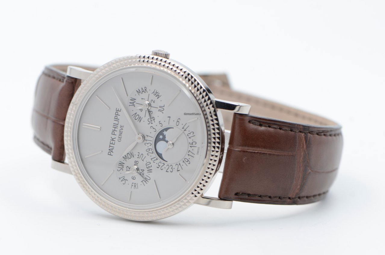 IMG_9081 Patek Philippe Perpetual Calendar Mens watch Unisex Automatic White gold 5139G-001 Replica 4