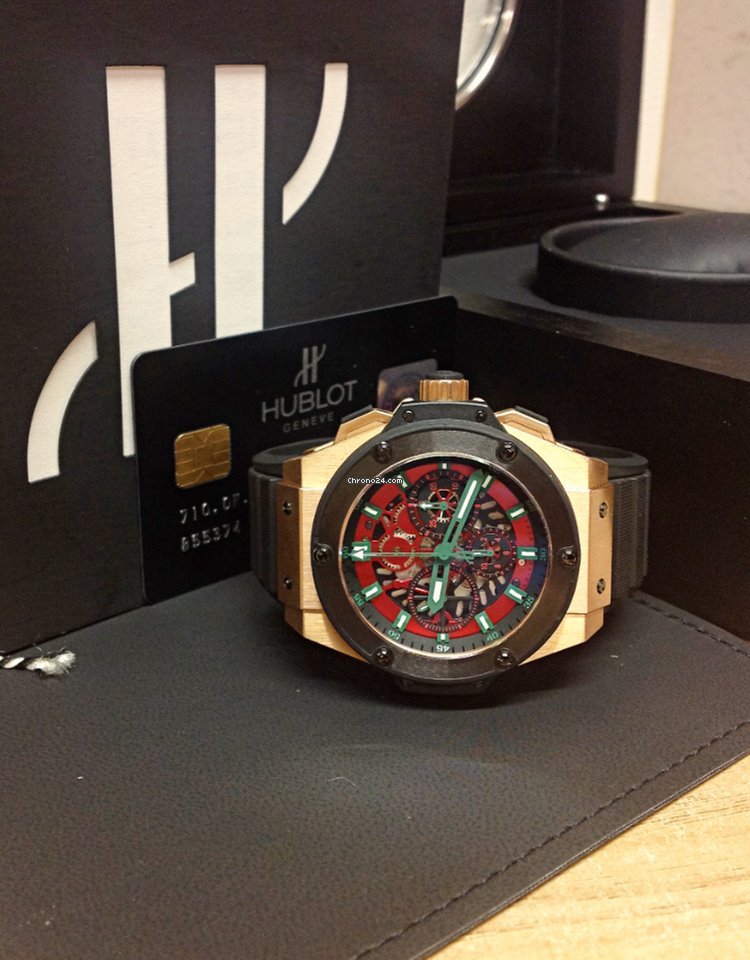IMG_9081 Hublot King Power Mens watch Unisex Automatic Red gold 710.OM.0130.GR.MEX10 Replica 4
