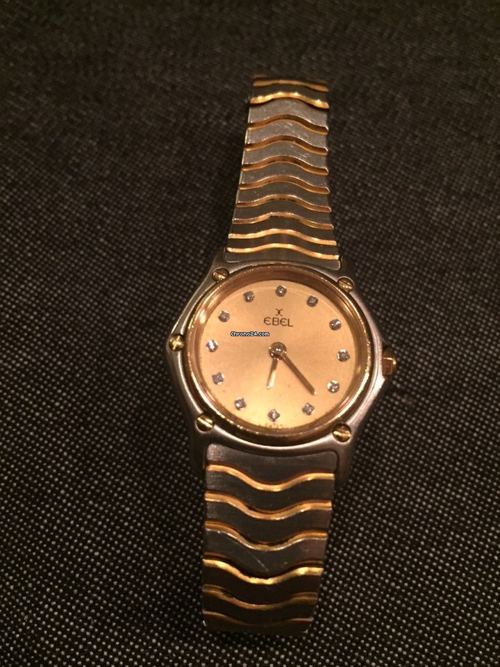 IMG_9081 Ebel Sport Womens watch Quartz Gold Steel 166901 Replica 4