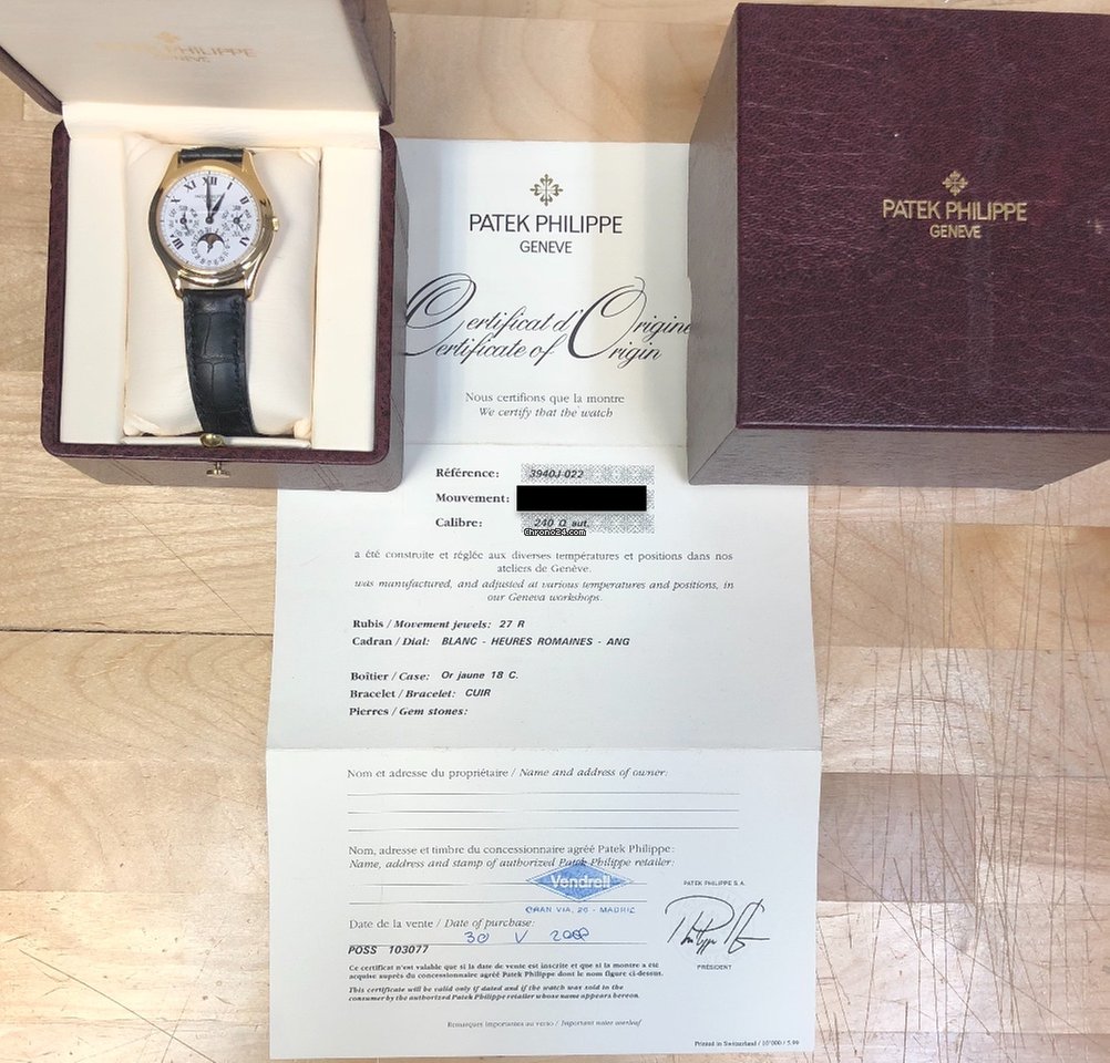 IMG_9081 Patek Philippe Perpetual Calendar Mens watch Unisex Automatic Yellow gold 3940J-022 Replica 4