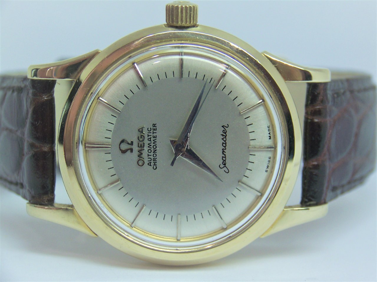 IMG_9081 Omega Seamaster Mens watch Unisex Manual winding Yellow gold 9082 Replica 4