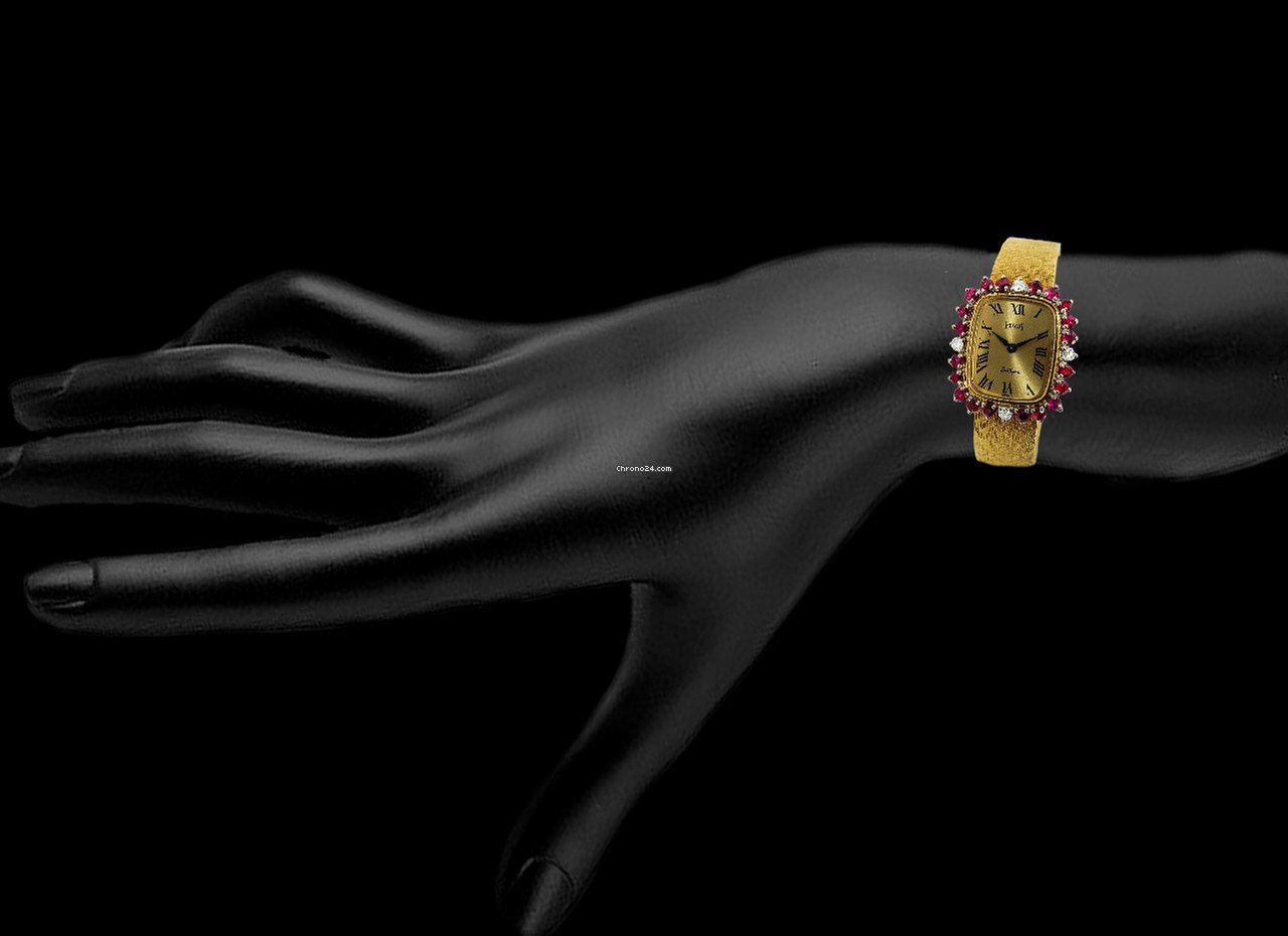 Piaget Mens watch Unisex Manual winding Yellow gold 1970s Rare Ruby & Diamond Set 18 Kt Yellow Gold Wristwatch Replica 4