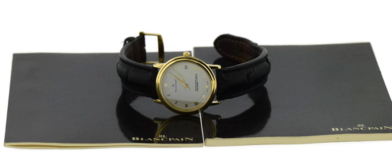 IMG_9081 Blancpain Villeret Ultra-Slim Mens watch Unisex Automatic Yellow gold 1151-1418-55 Replica 4