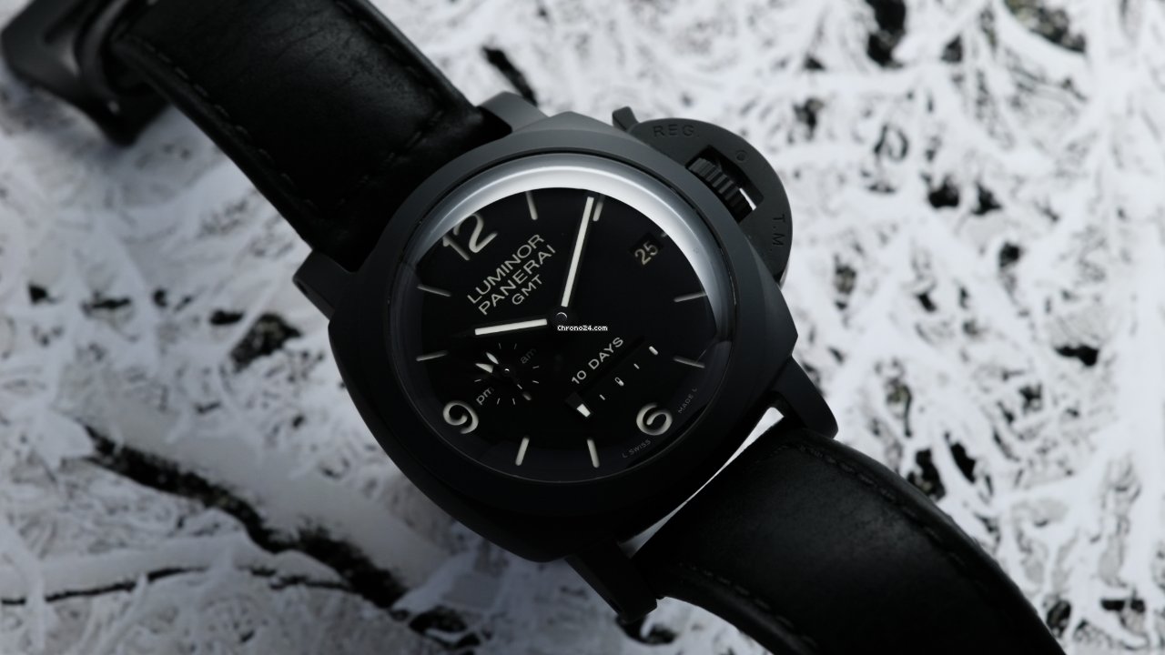 IMG_9081 Panerai Luminor 1950 10 Days GMT Mens watch Unisex Automatic Ceramic PAM 00335 Replica 4