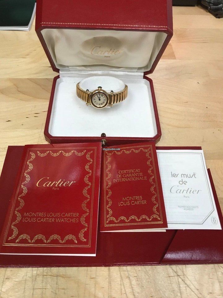 IMG_9081 Cartier Diabolo Womens watch Quartz Yellow gold 1470 Replica 4