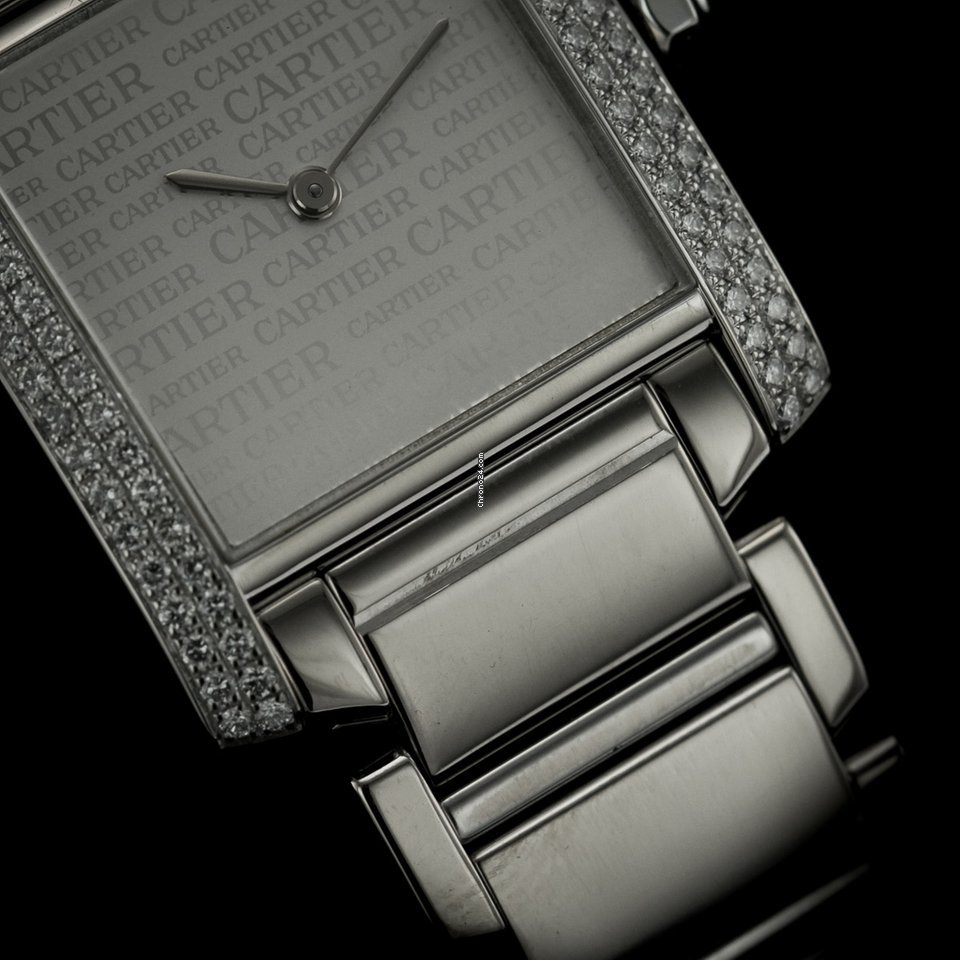 IMG_9081 Cartier Tank Francaise Mens watch Unisex Quartz White gold WE101853 Replica 4