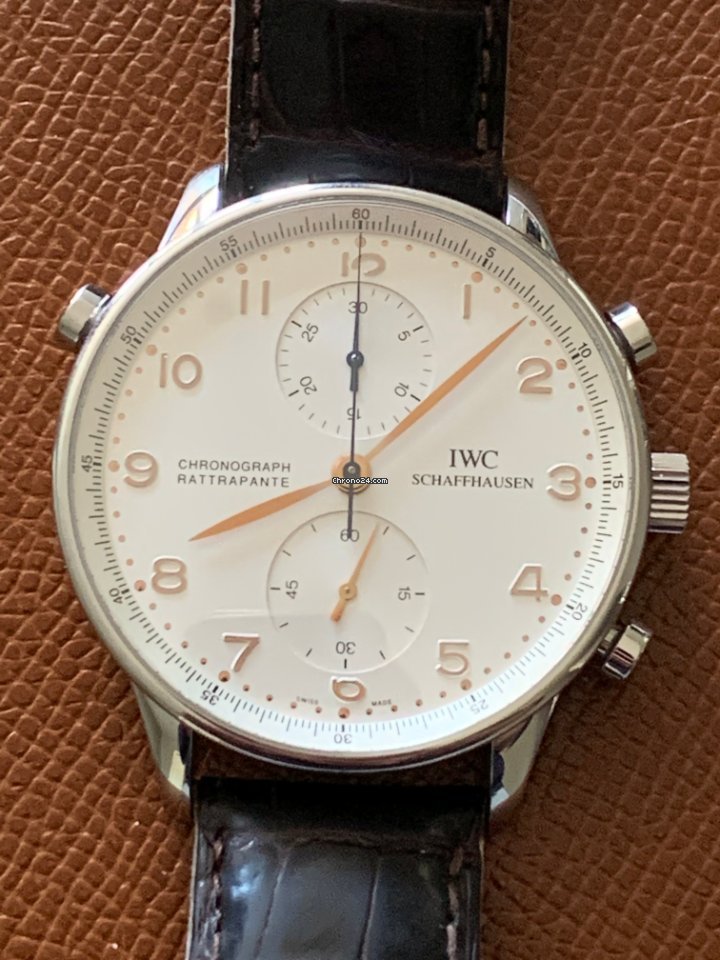 IMG_9081 IWC Portuguese Chronograph Mens watch Unisex Manual winding Steel IW371202 Replica 4