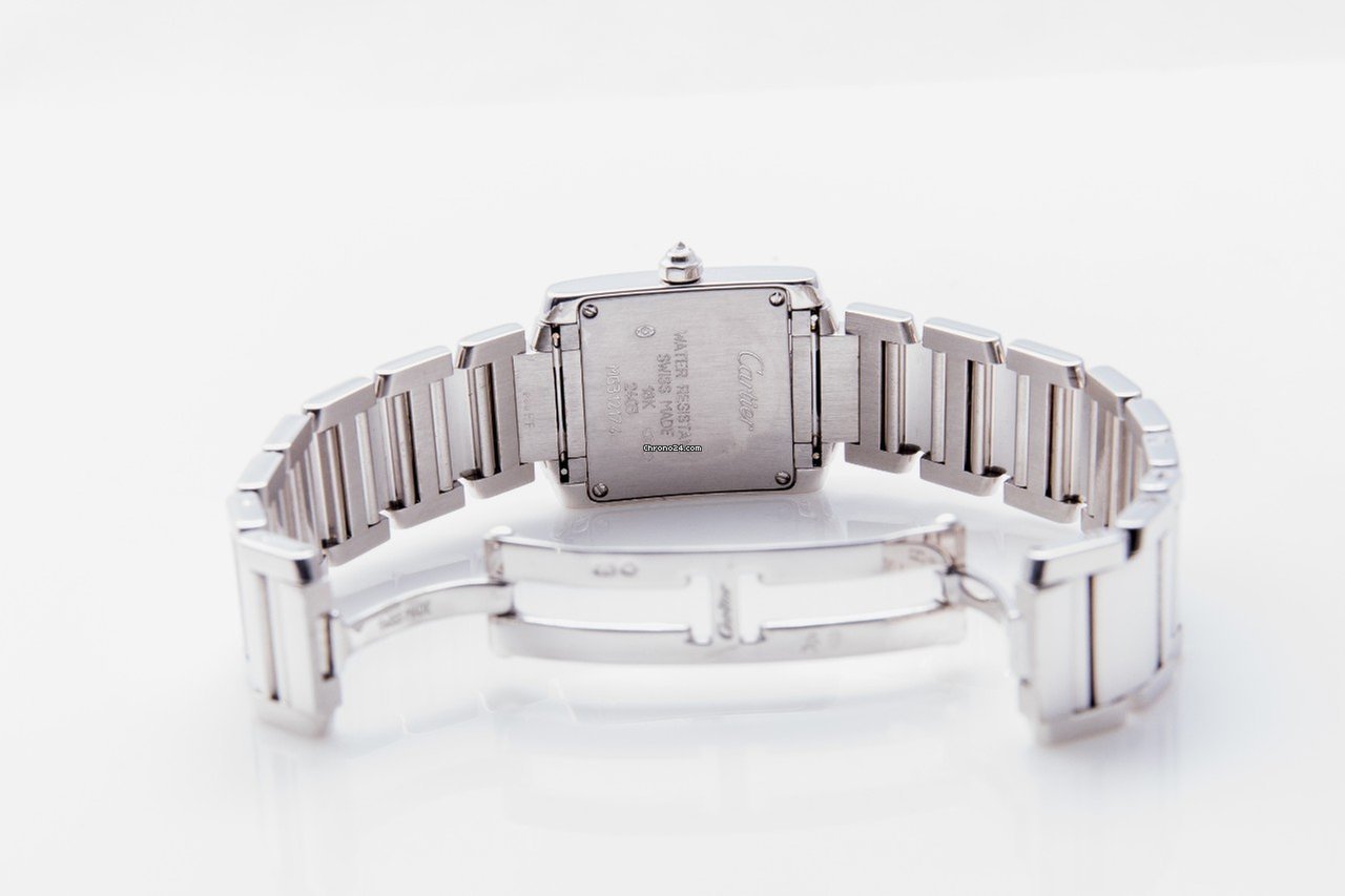 IMG_9081 Cartier Tank Francaise Womens watch Quartz White gold WE1002SF Replica 4