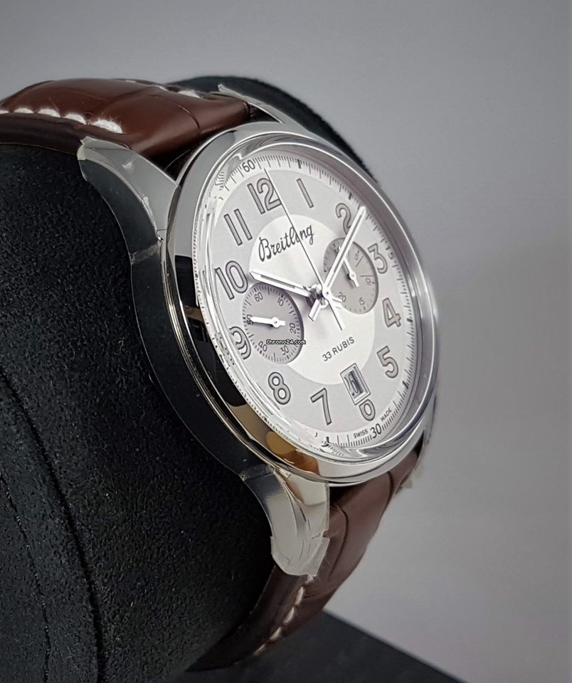 IMG_9081 Breitling Transocean Chronograph 1915 Mens watch Unisex Manual winding Steel AB141112 G799 739P Replica 4