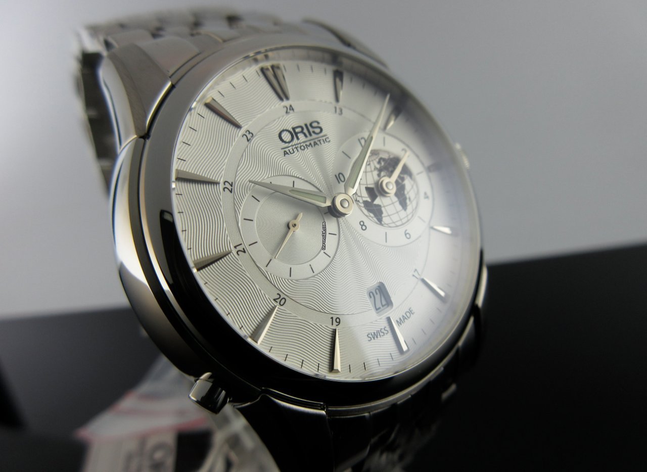 IMG_9081 Oris Artelier Worldtimer Mens watch Unisex Automatic Steel 01 690 7690 4081-Set MB Replica 4