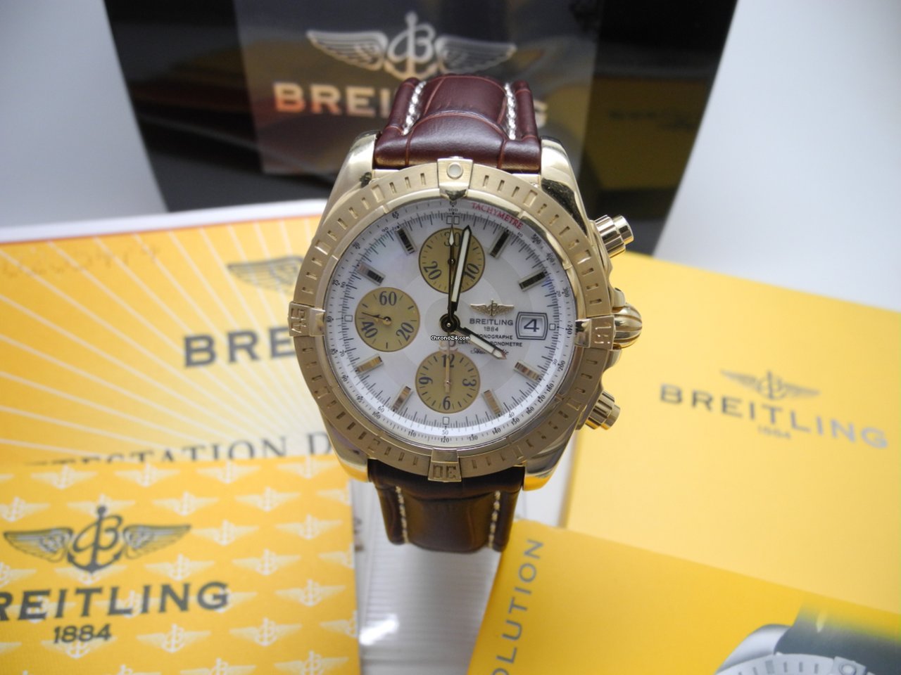 Breitling Chronomat Evolution Mens watch Unisex Automatic Yellow gold K13356 Replica 4