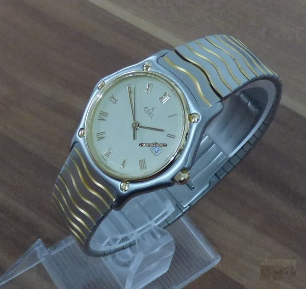IMG_9081 Ebel Sportwave Mens watch Unisex Quartz Gold Steel 183909 Replica 5