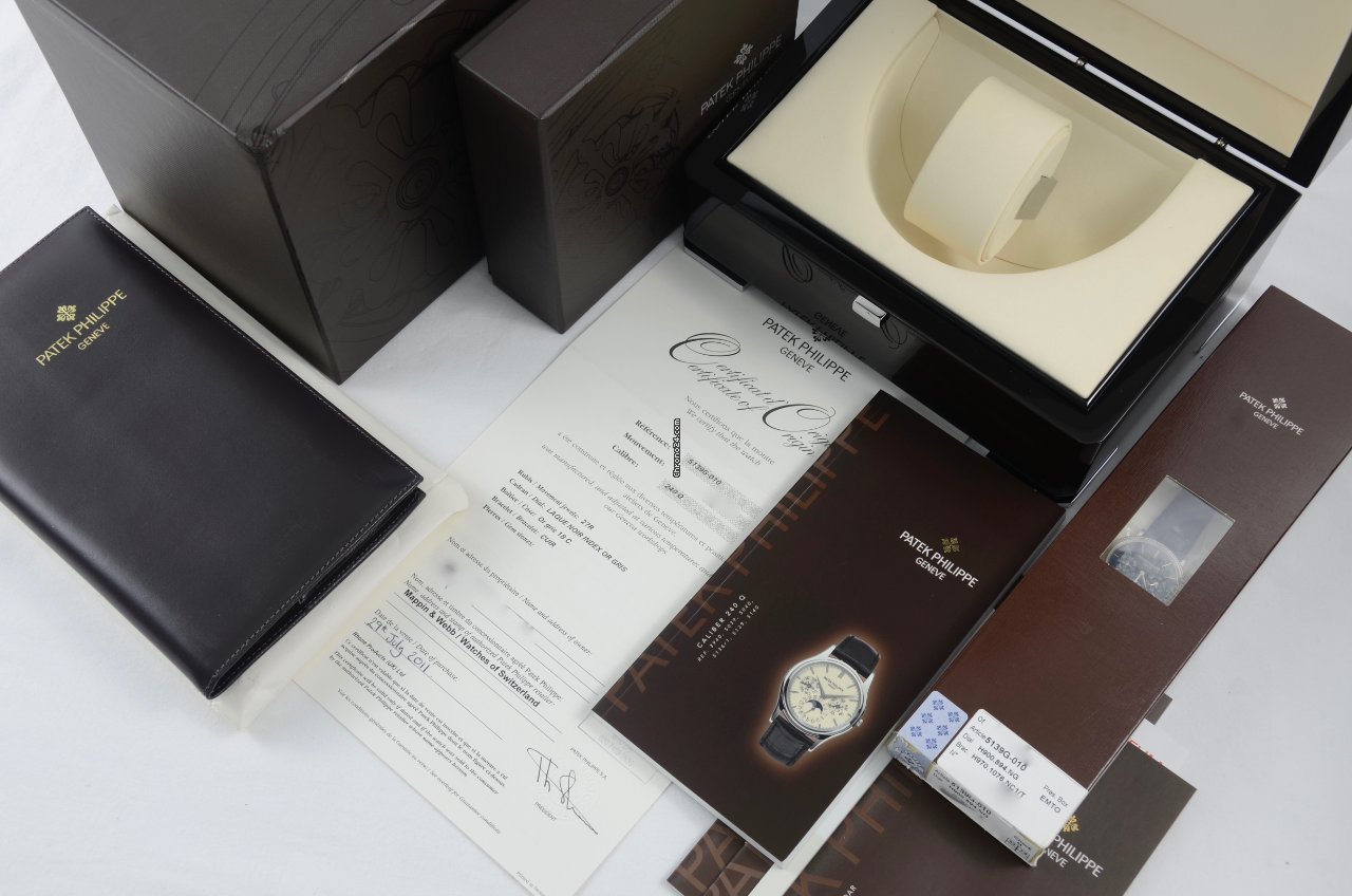 IMG_9081 Patek Philippe Perpetual Calendar Mens watch Unisex Automatic White gold 5139G-010 Replica 5