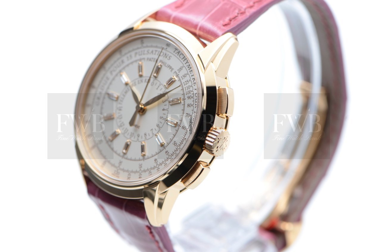 IMG_9081 Patek Philippe Chronograph Womens watch Automatic Rose gold 4675R-001 Replica 5