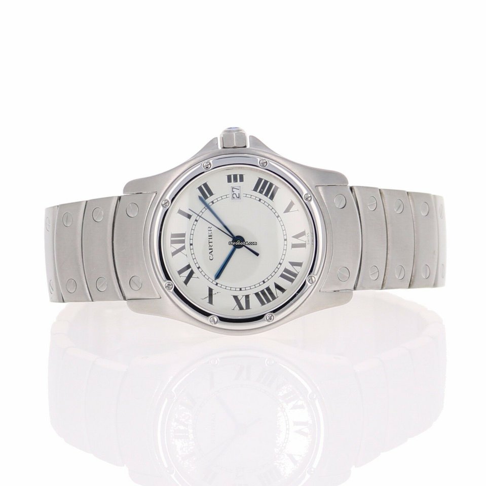 IMG_9081 Cartier Santos Womens watch Quartz Steel 1561-1 Replica 5
