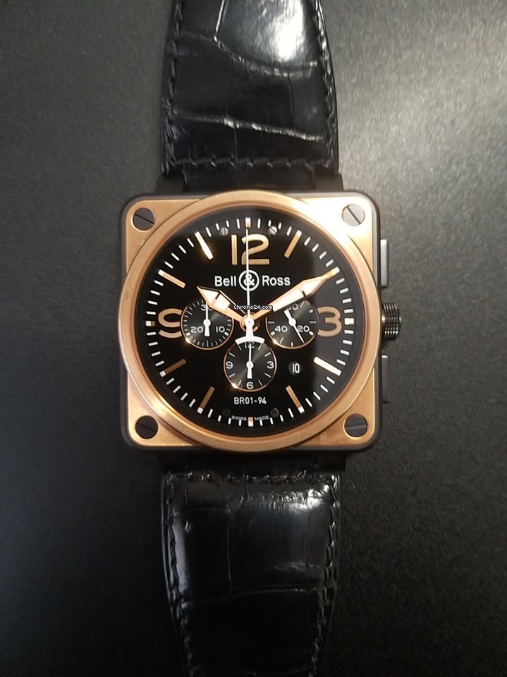 IMG_9081 Bell & Ross BR 01-94 Chronographe Mens watch Unisex Automatic Gold Steel BR01-94 Replica 5