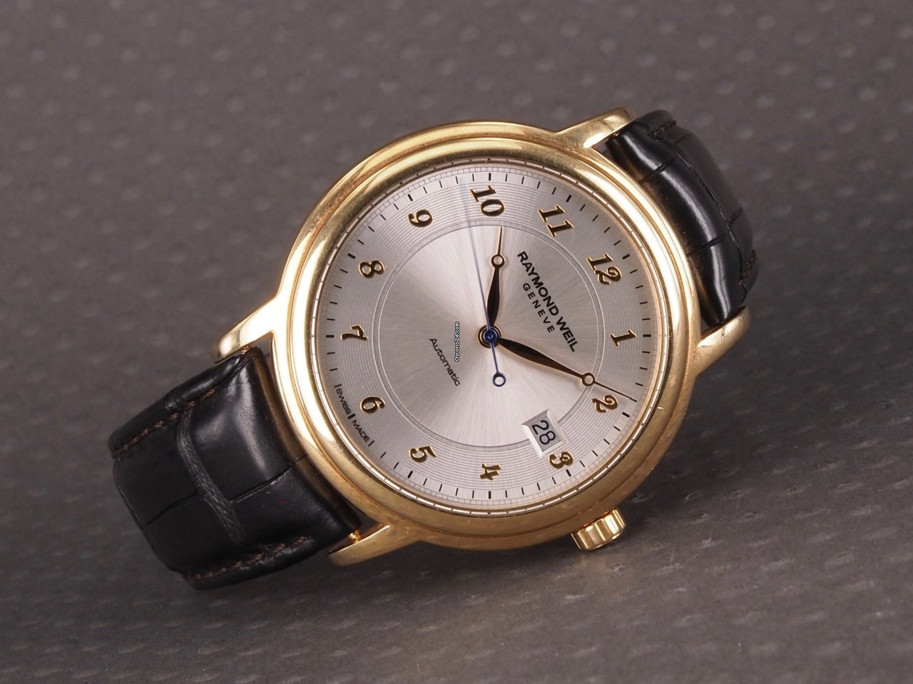 IMG_9081 Raymond Weil Maestro Mens watch Unisex Automatic Yellow gold 12837 Replica 5