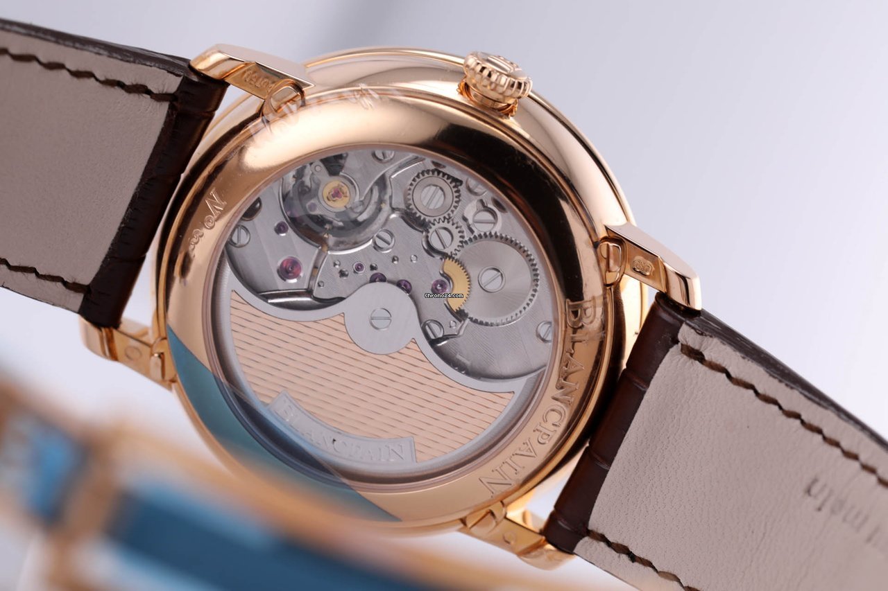 IMG_9081 Blancpain Villeret Quantieme Complet Mens watch Unisex Automatic Rose gold 6639A-3631-55B Replica 5