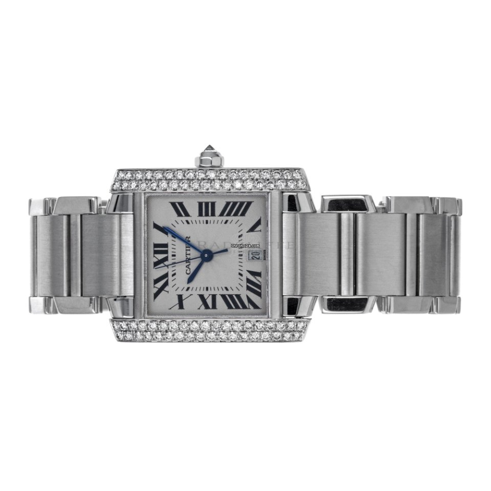 IMG_9081 Cartier Tank Francaise Mens watch Unisex Automatic White gold 2366 Replica 5