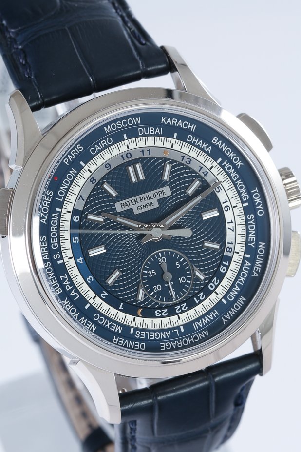 IMG_9081 Patek Philippe World Time Chronograph Mens watch Unisex Automatic White gold 5930G-001 Replica 5