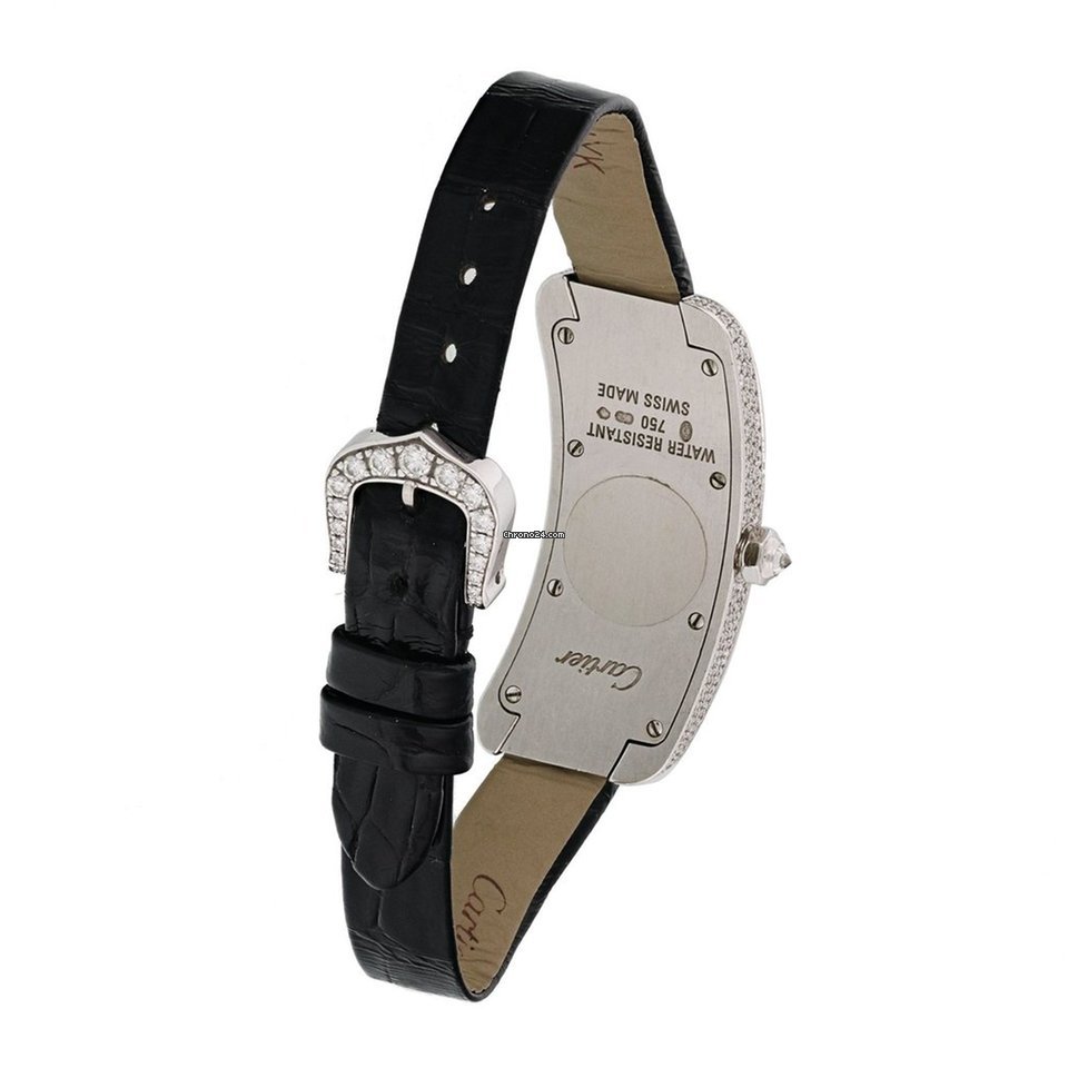 IMG_9081 Cartier Tank Americaine Womens watch Quartz White gold 2625 Replica 5