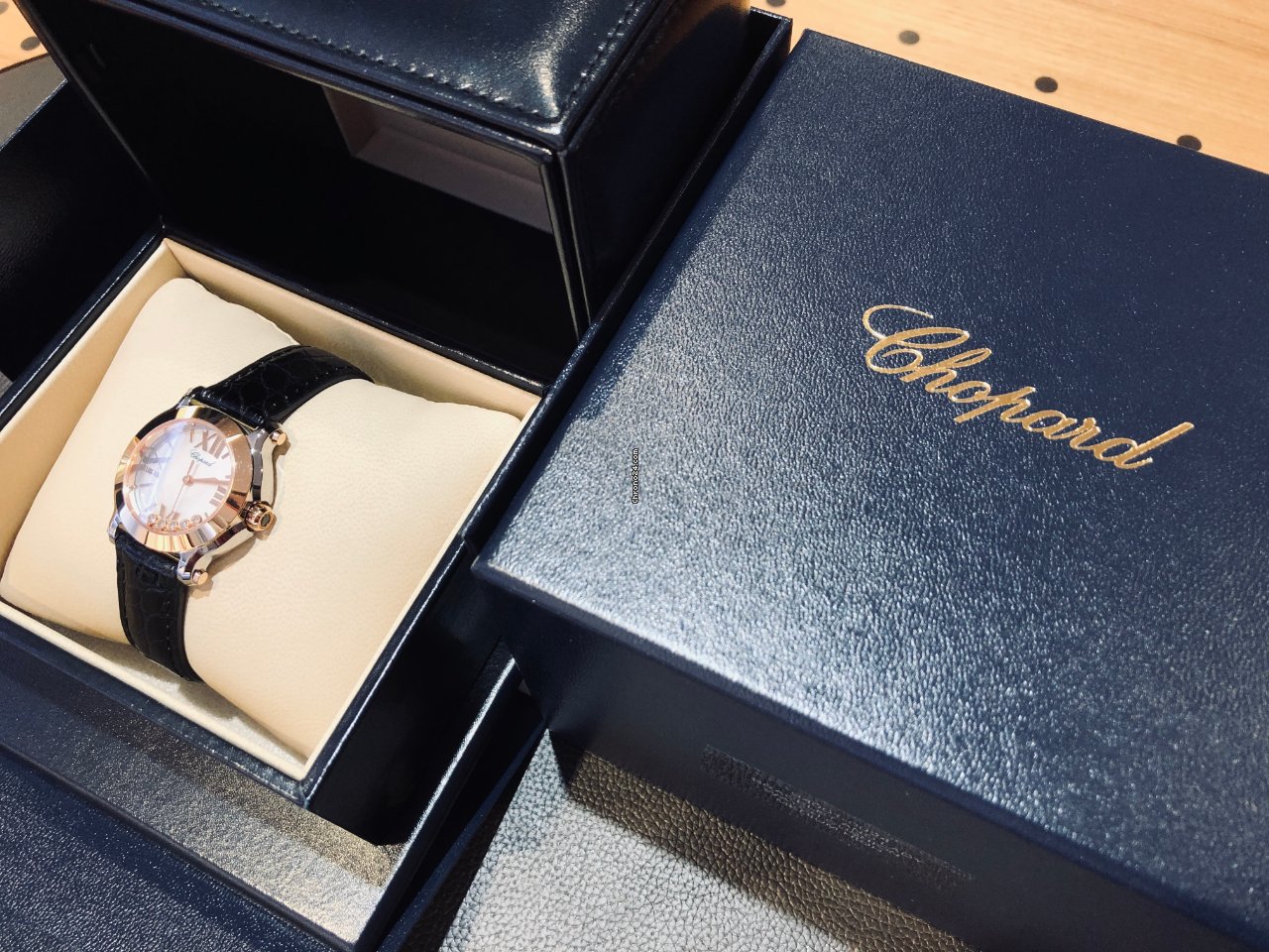 IMG_9081 Chopard Happy Sport Womens watch Quartz Gold Steel 278509-6002 Replica 5