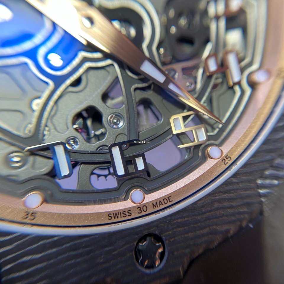 IMG_9081 Richard Mille Mens watch Unisex Automatic Rose gold RM033-02 Replica 5