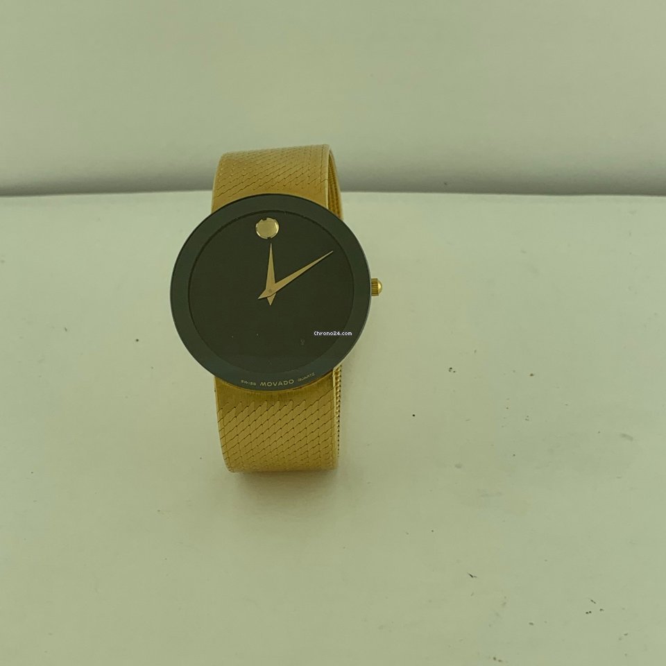 IMG_9081 Movado Museum Quartz Yellow gold Movado 18K Yellow Gold Museum Dial Model 40-40-882 Watch Replica 5