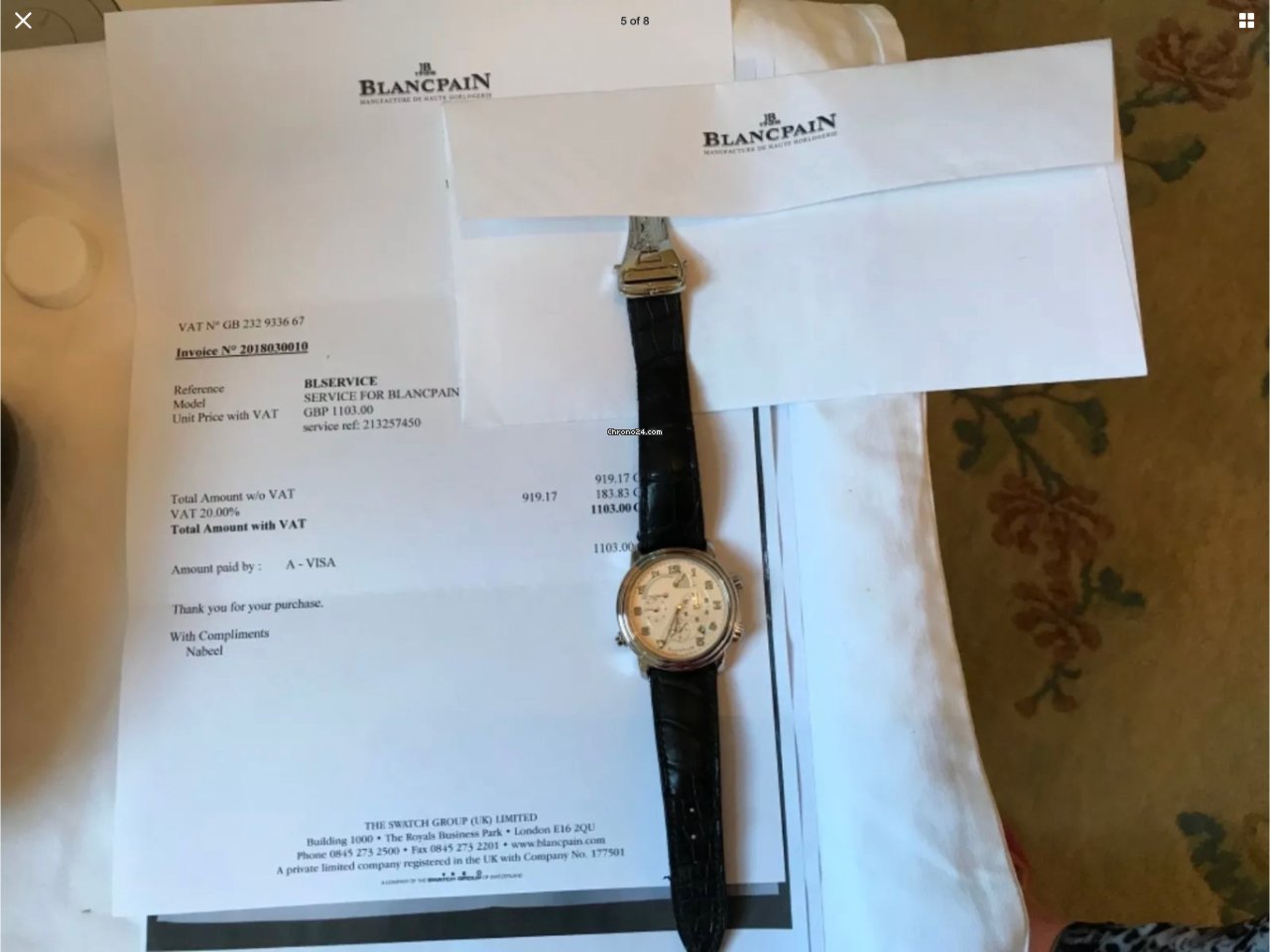 IMG_9081 Blancpain Leman Reveil GMT Mens watch Unisex Automatic White gold 2841-1542-53b Replica 5