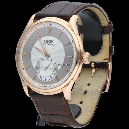 IMG_9081 Oris Artelier Small Second Mens watch Unisex Manual winding Rose gold 01 396 7580 6051-SET Replica 5