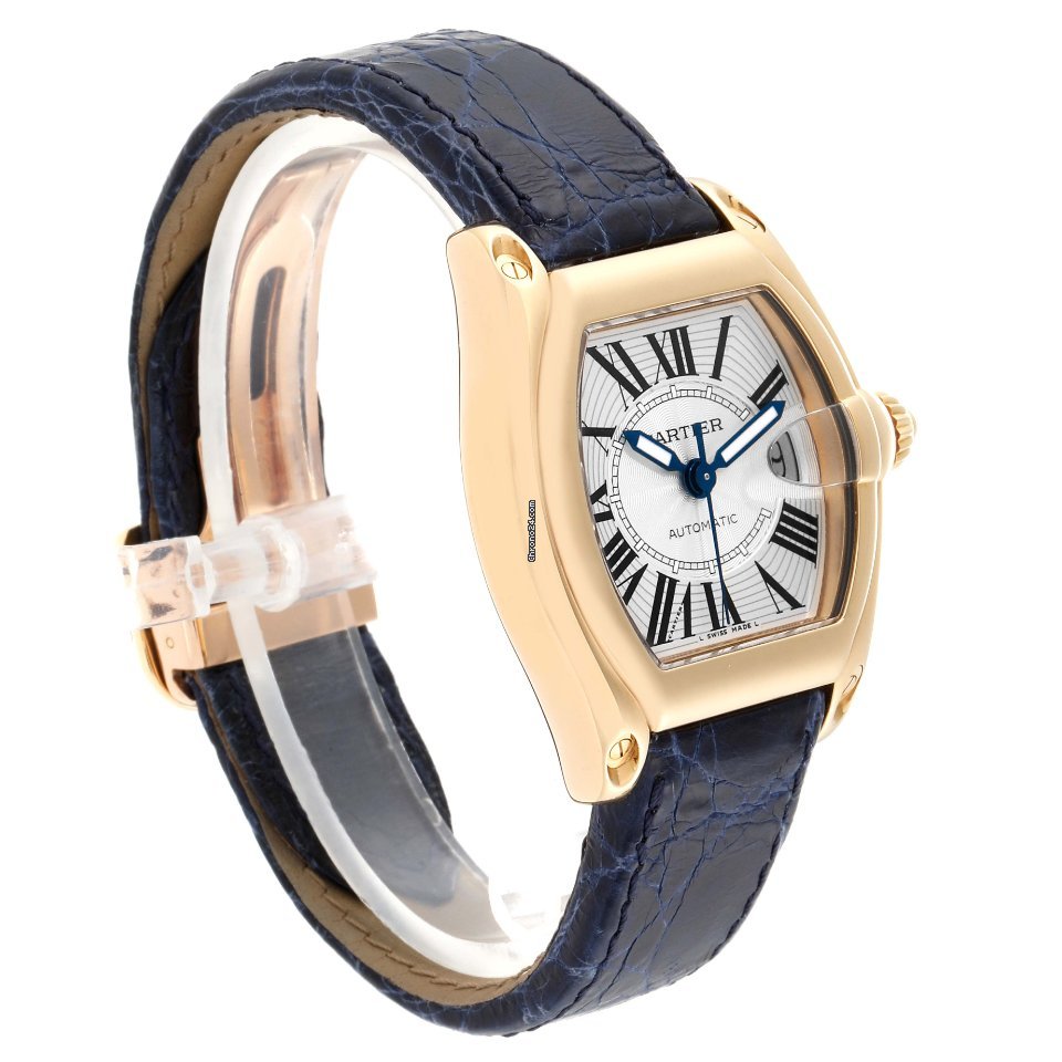 IMG_9081 Cartier Roadster Mens watch Unisex Automatic Yellow gold W62005V2 Replica 5